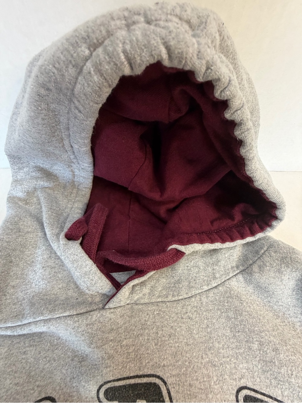 Warner Bros. TAZ Six Flags Pullover Hoodie - Gray with Maroon Lining Size Large - Picture 3 of 5